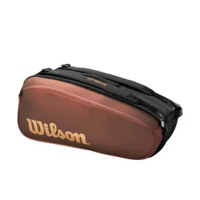 Wilson Super Tour Pro Staff V14 9PK Racquet Bag, Black/Brown