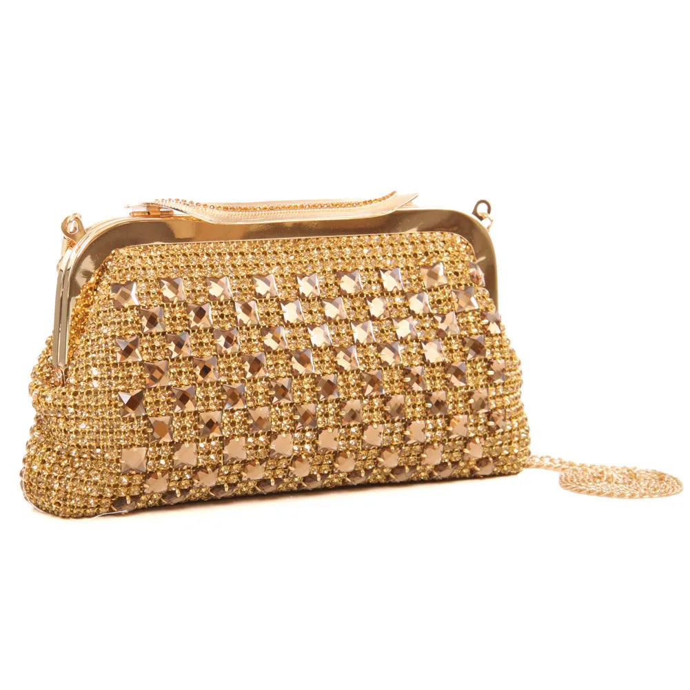 Women ‘Becky’ Diamante Embellished Evening Clutch Bag