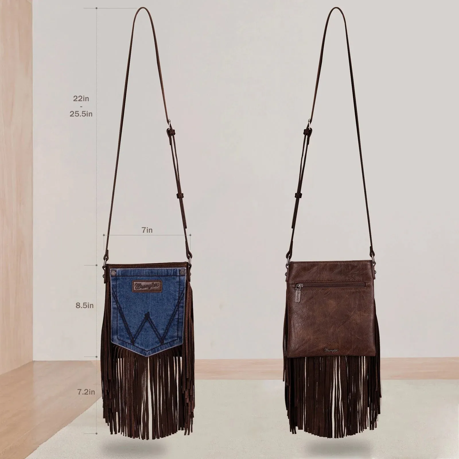 Wrangler Denim Fringe Crossbody